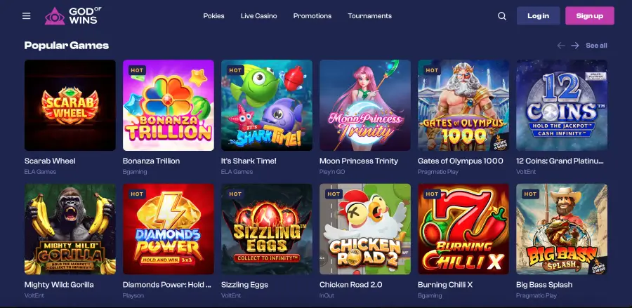 Godofwins casino pokies lobby with 8000 games Godofwins casino pokies lobby with 8000 games